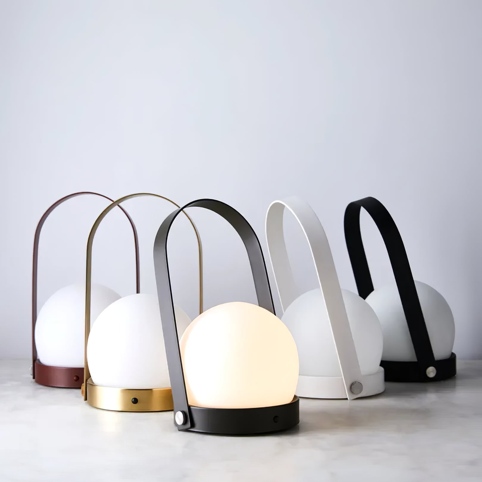 Portable Table Lamp | Metal & Glass | Warm Light, Multiple Colors