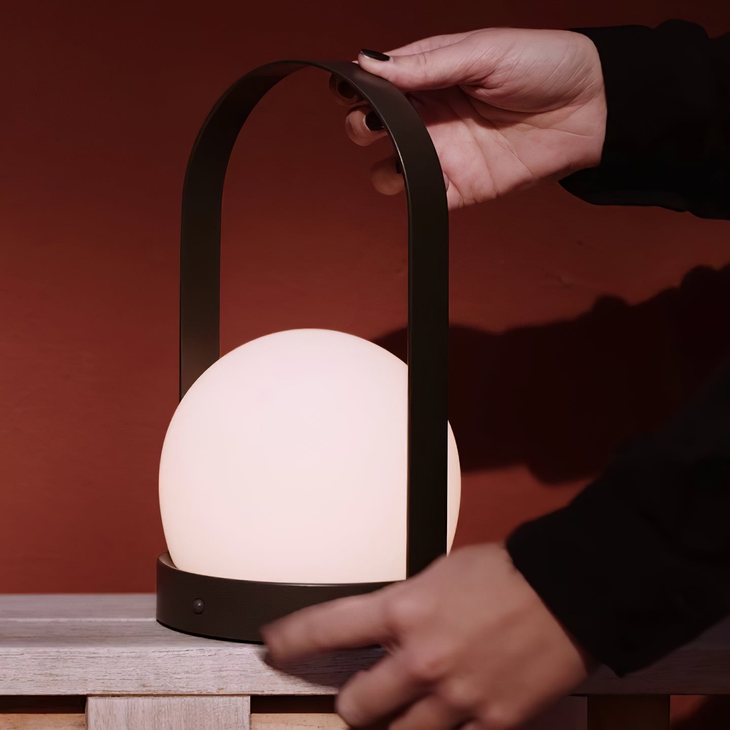 Portable Table Lamp | Metal & Glass | Warm Light, Multiple Colors