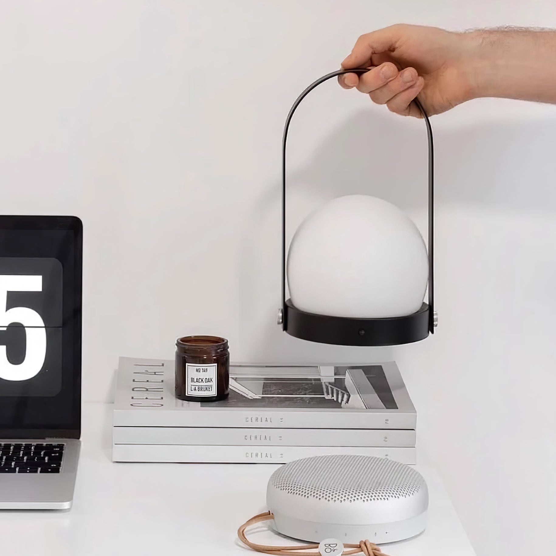 Portable Table Lamp | Metal & Glass | Warm Light, Multiple Colors