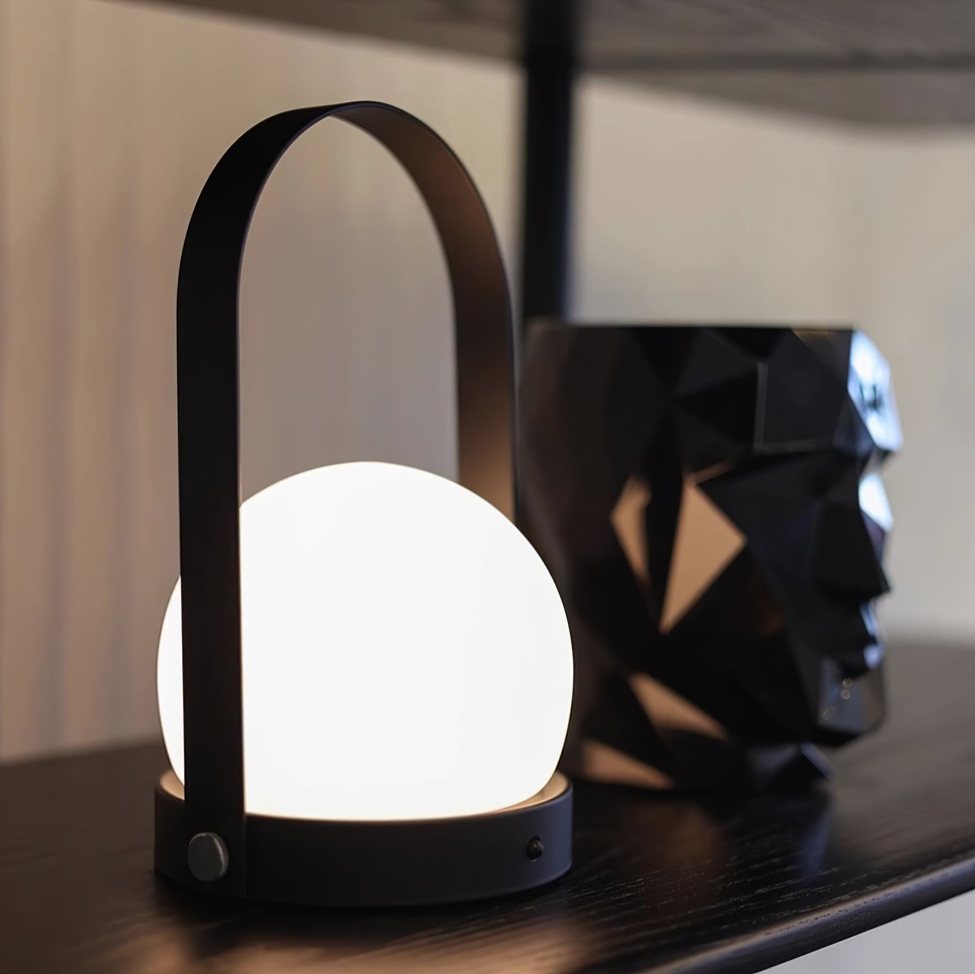 Portable Table Lamp | Metal & Glass | Warm Light, Multiple Colors