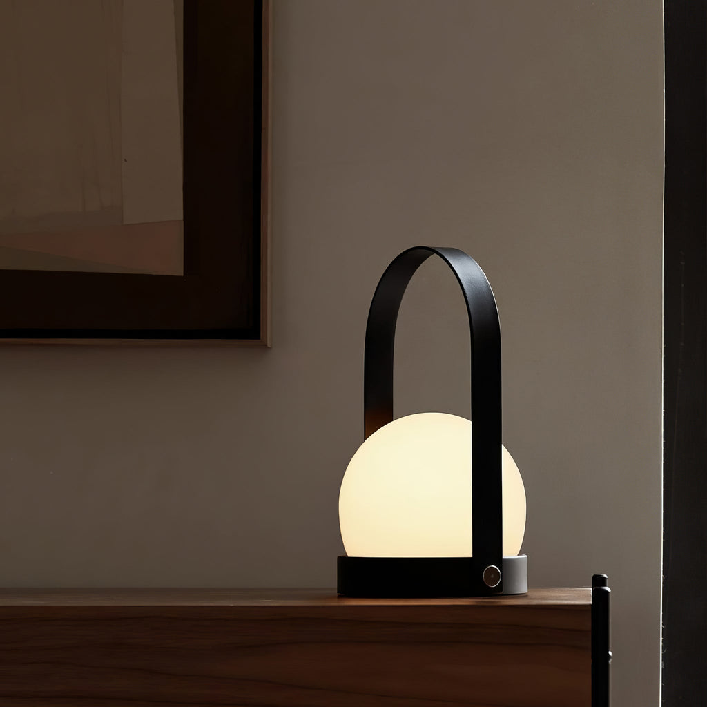 Portable Table Lamp | Metal & Glass | Warm Light, Multiple Colors