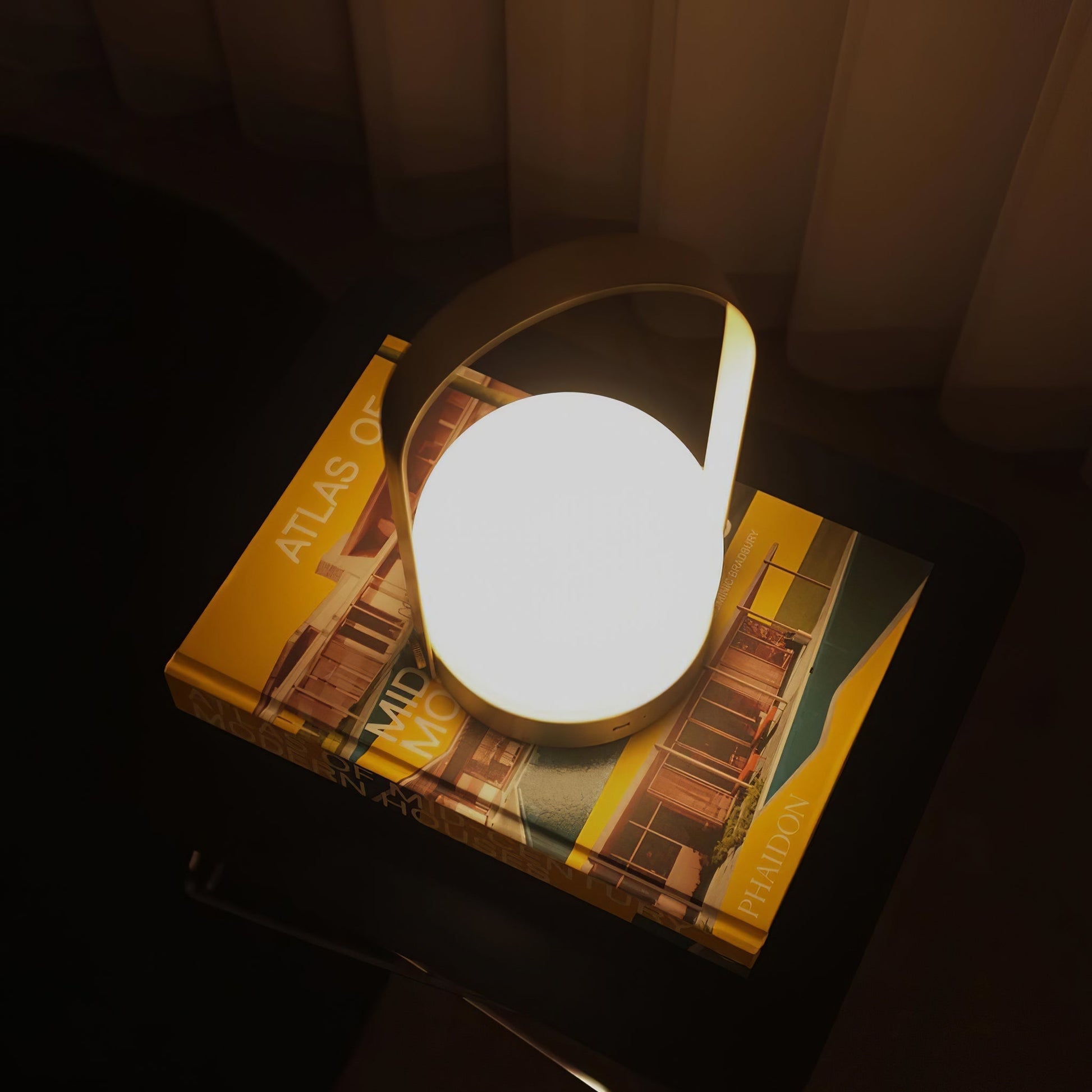 Portable Table Lamp | Metal & Glass | Warm Light, Multiple Colors