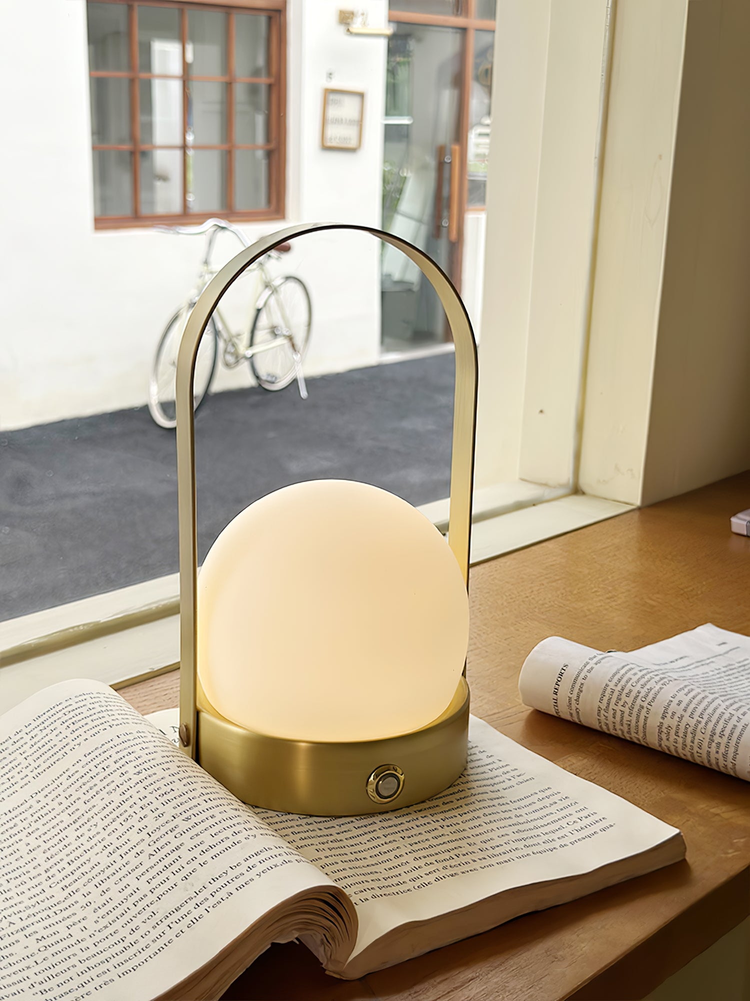 Portable Table Lamp | Metal & Glass | Warm Light, Multiple Colors