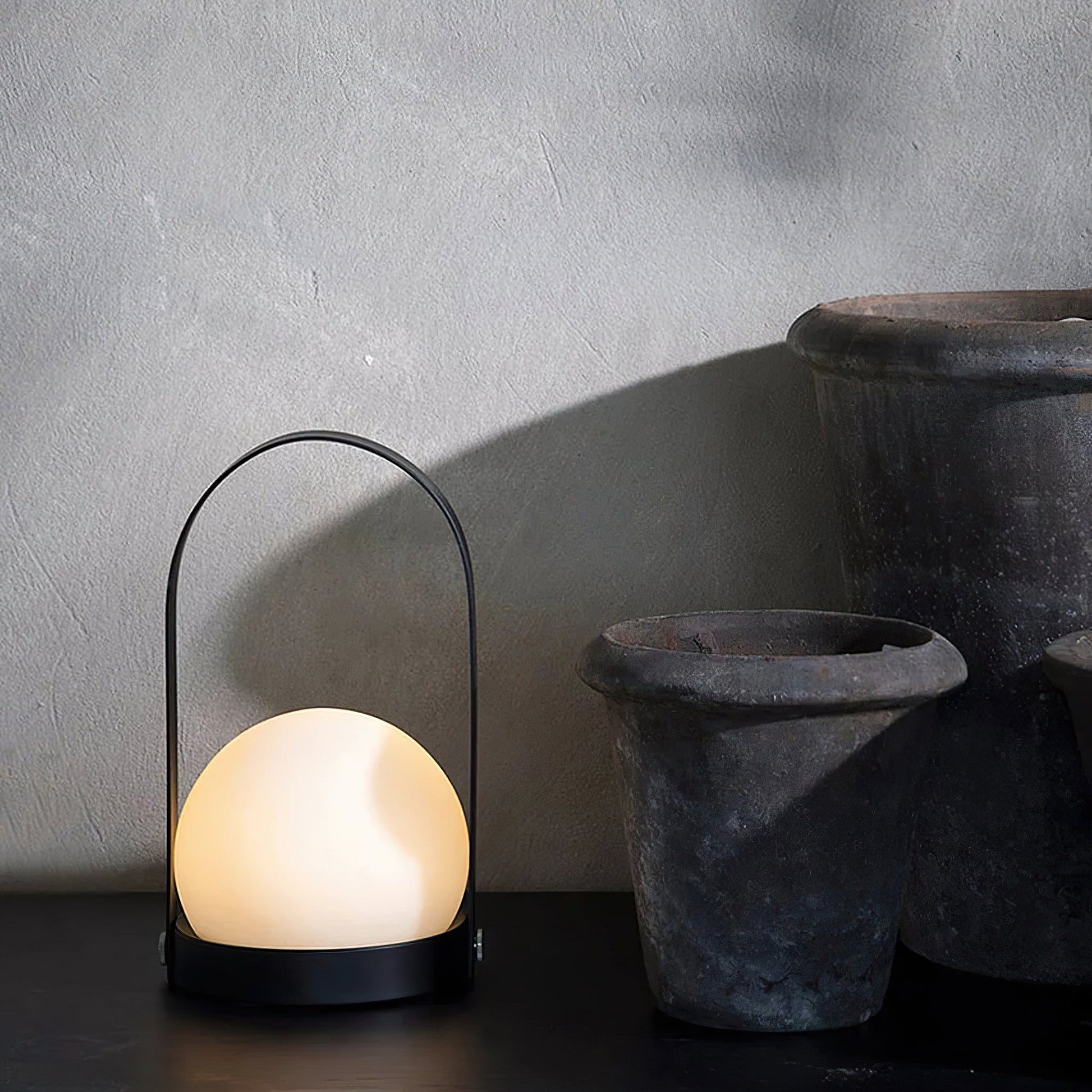 Portable Table Lamp | Metal & Glass | Warm Light, Multiple Colors