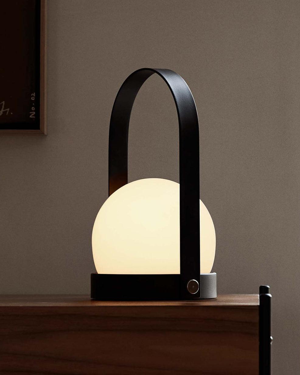 Portable Table Lamp | Metal & Glass | Warm Light, Multiple Colors