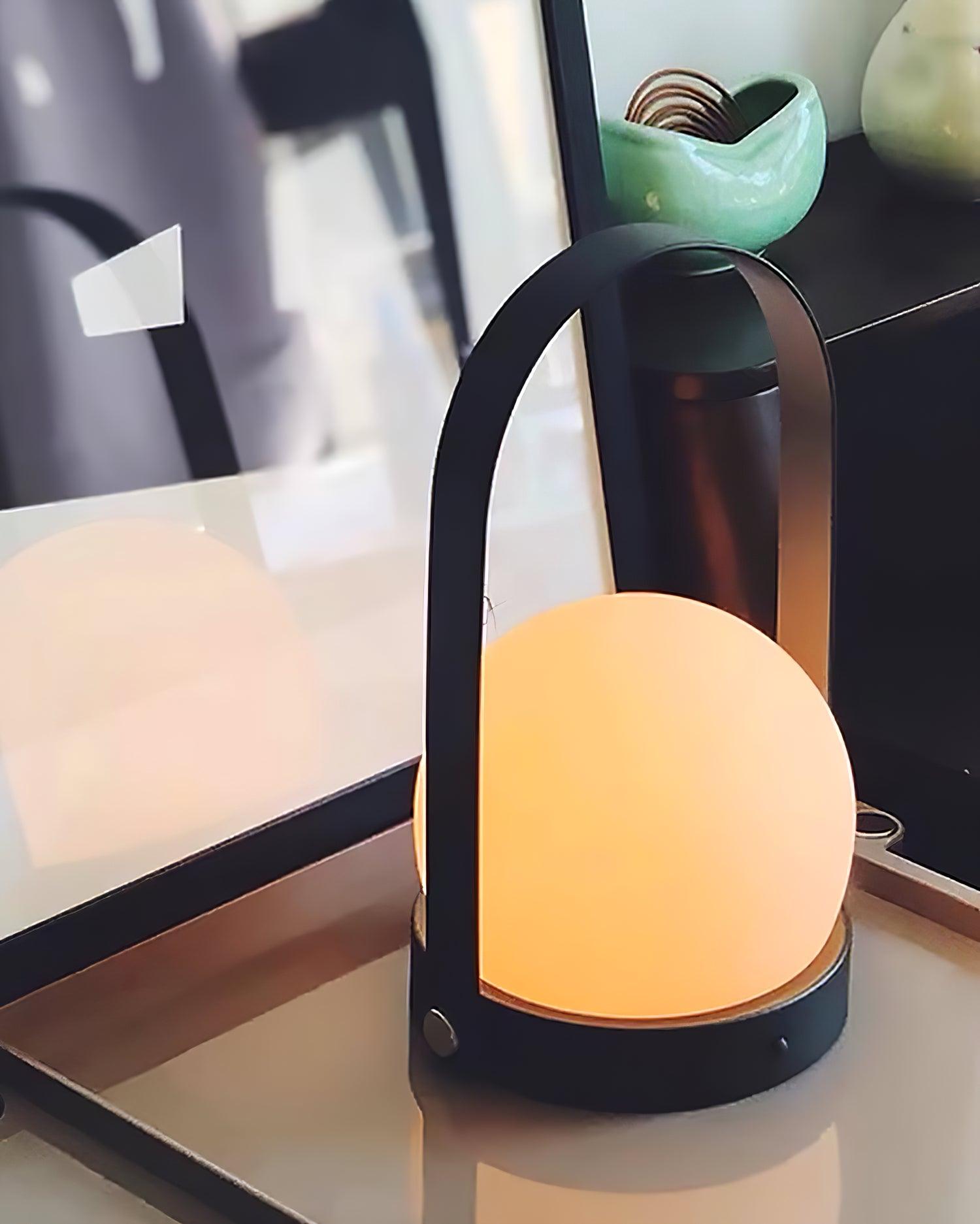 Portable Table Lamp | Metal & Glass | Warm Light, Multiple Colors