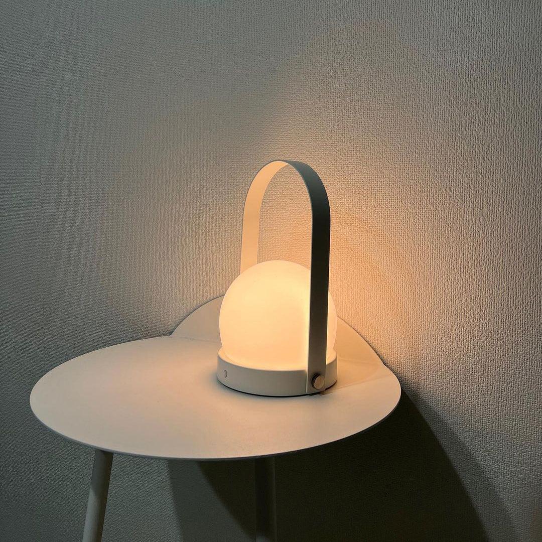 Portable Table Lamp | Metal & Glass | Warm Light, Multiple Colors
