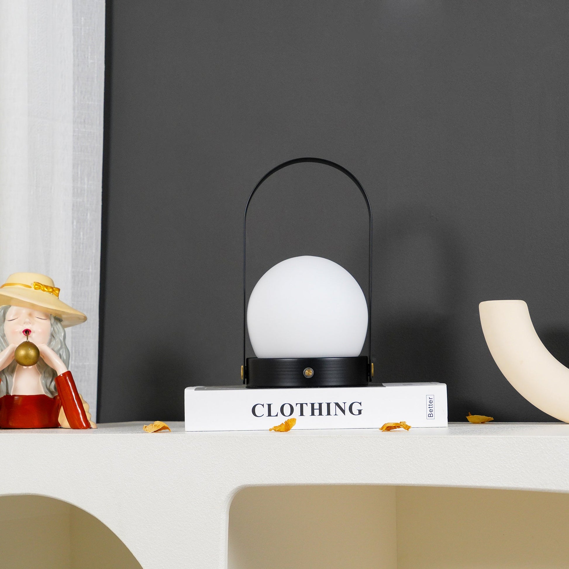 Portable Table Lamp | Metal & Glass | Warm Light, Multiple Colors