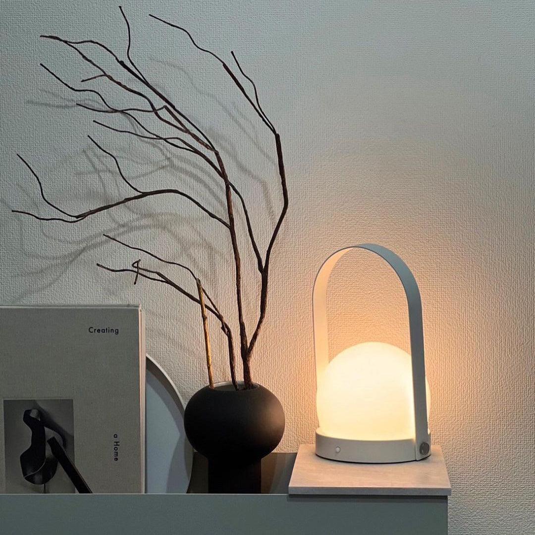 Portable Table Lamp | Metal & Glass | Warm Light, Multiple Colors