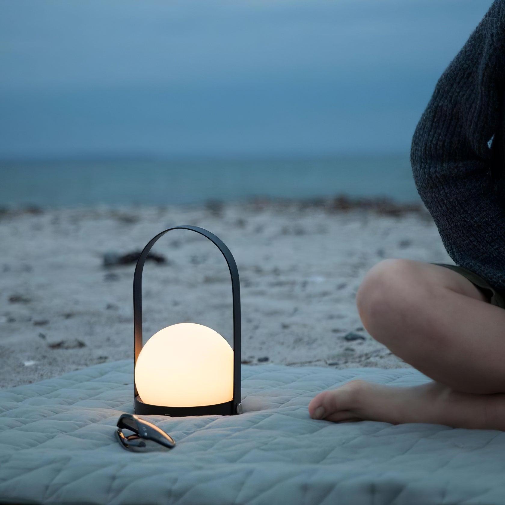 Portable Table Lamp | Metal & Glass | Warm Light, Multiple Colors