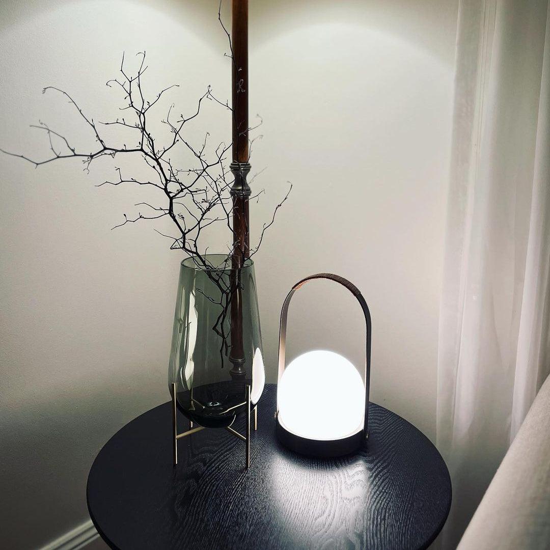Portable Table Lamp | Metal & Glass | Warm Light, Multiple Colors