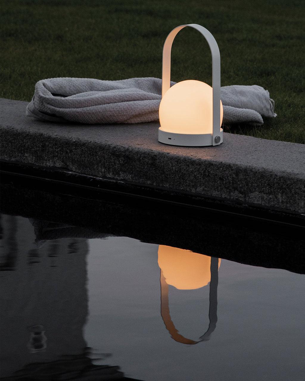 Portable Table Lamp | Metal & Glass | Warm Light, Multiple Colors