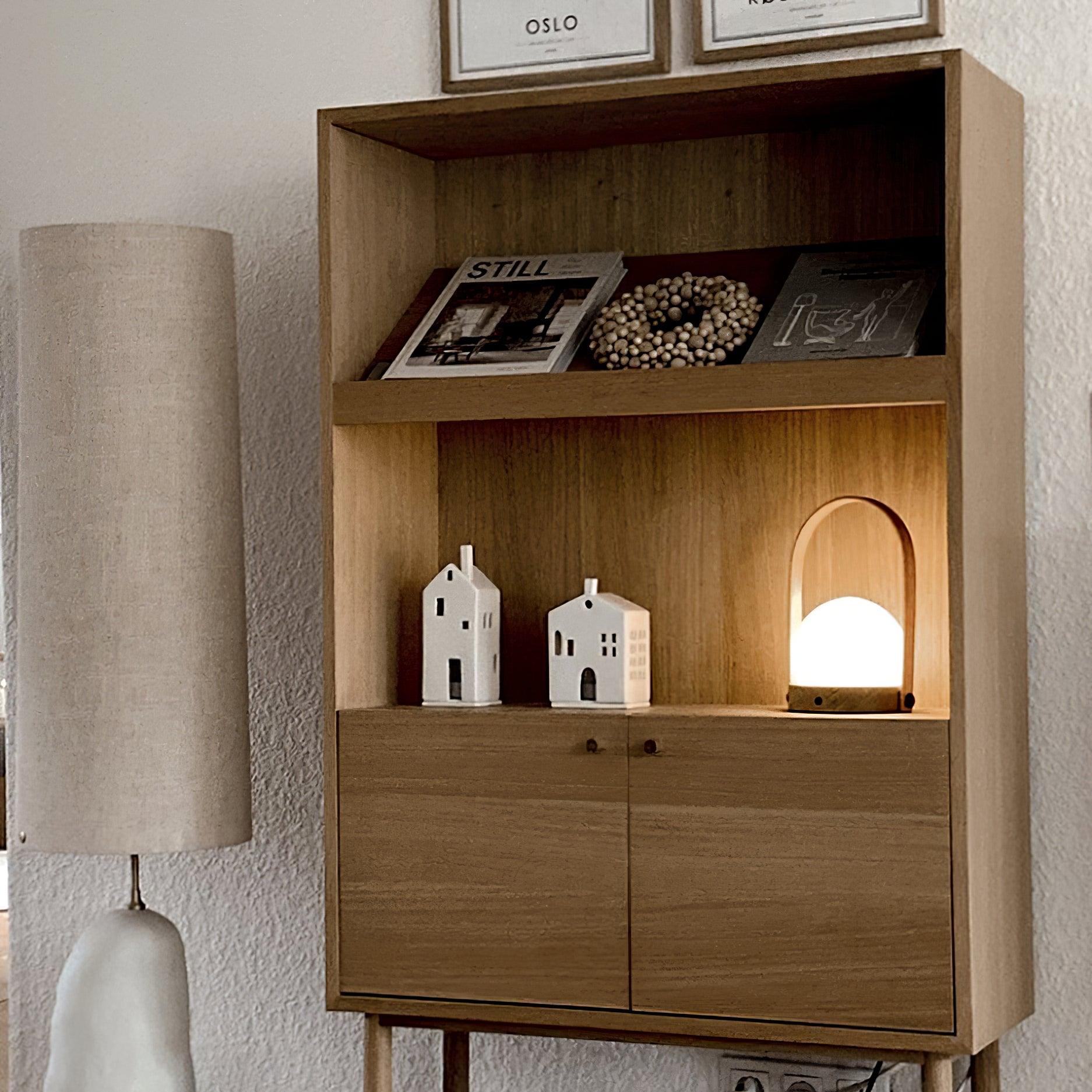 Portable Table Lamp | Metal & Glass | Warm Light, Multiple Colors