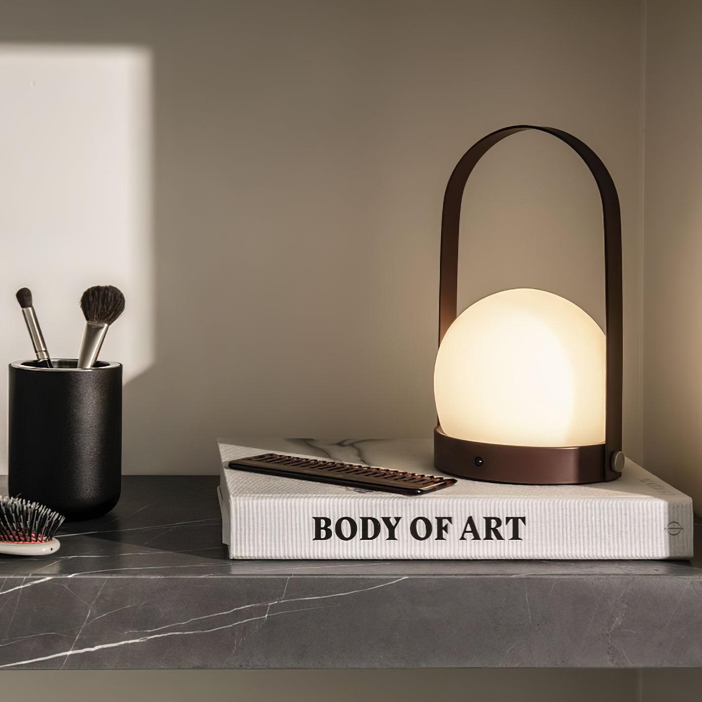 Portable Table Lamp | Metal & Glass | Warm Light, Multiple Colors