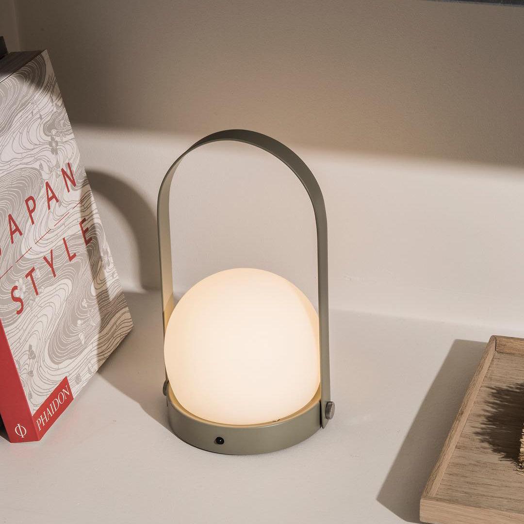 Portable Table Lamp | Metal & Glass | Warm Light, Multiple Colors