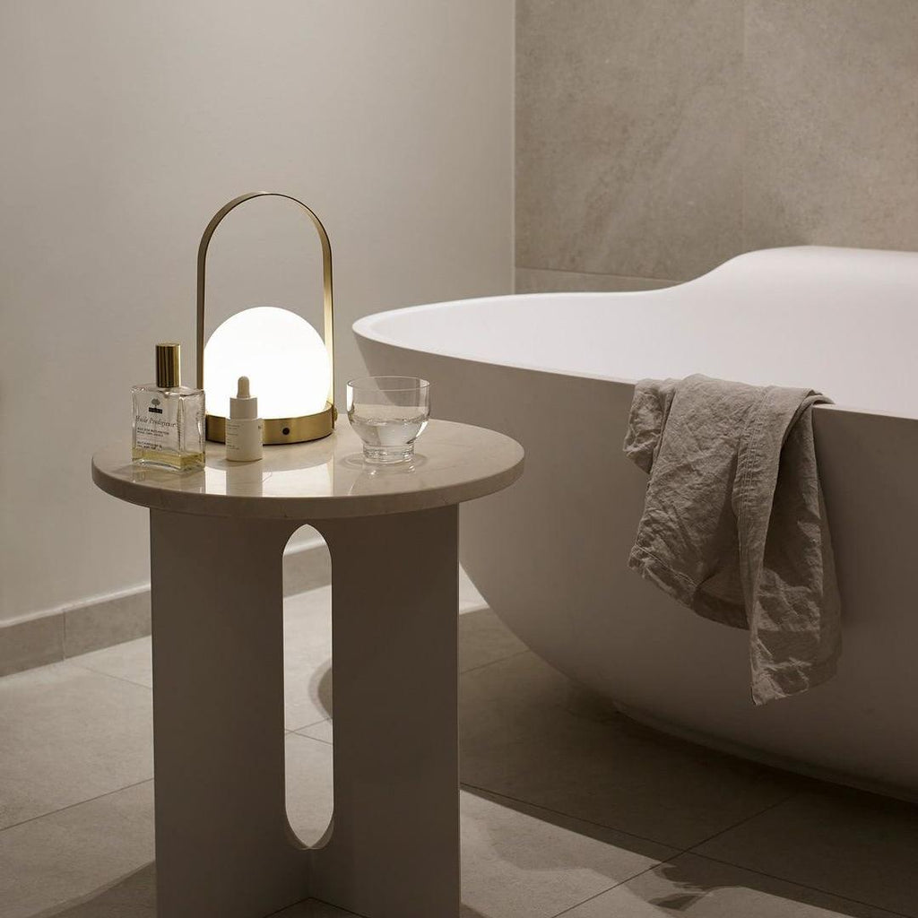 Portable Table Lamp | Metal & Glass | Warm Light, Multiple Colors