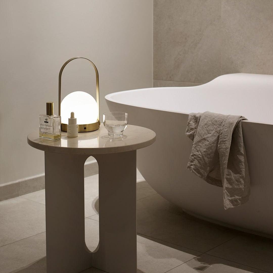 Portable Table Lamp | Metal & Glass | Warm Light, Multiple Colors