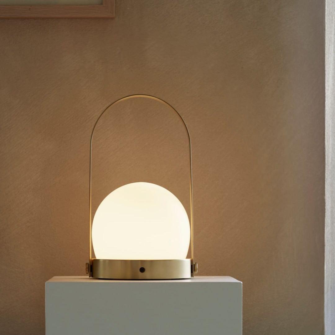Portable Table Lamp | Metal & Glass | Warm Light, Multiple Colors