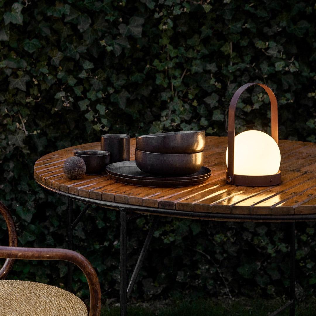 Portable Table Lamp | Metal & Glass | Warm Light, Multiple Colors
