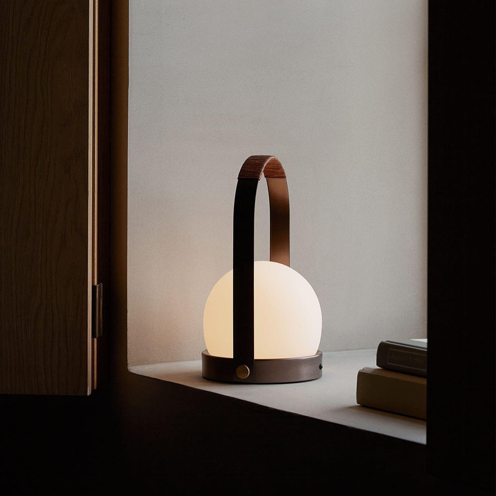 Portable Table Lamp | Metal & Glass | Warm Light, Multiple Colors