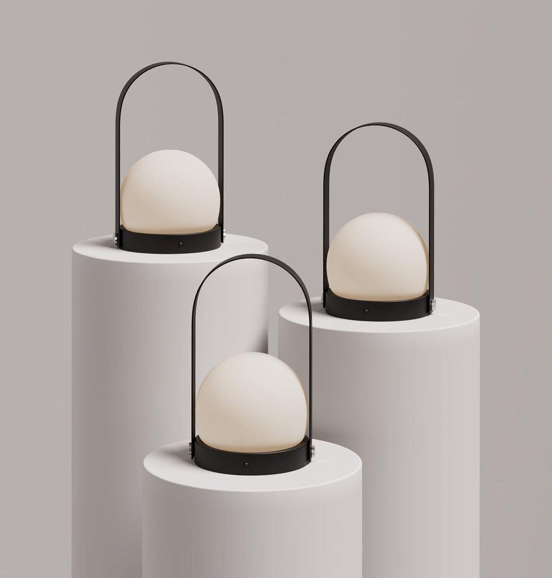 Portable Table Lamp | Metal & Glass | Warm Light, Multiple Colors