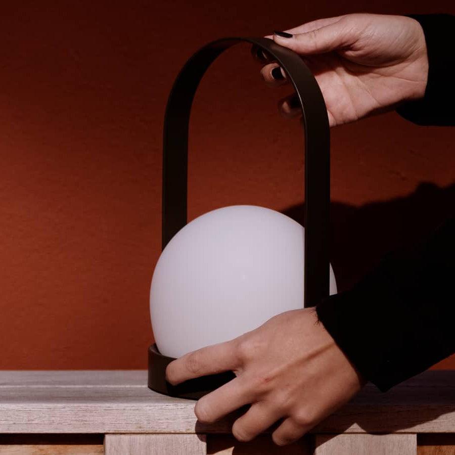 Portable Table Lamp | Metal & Glass | Warm Light, Multiple Colors