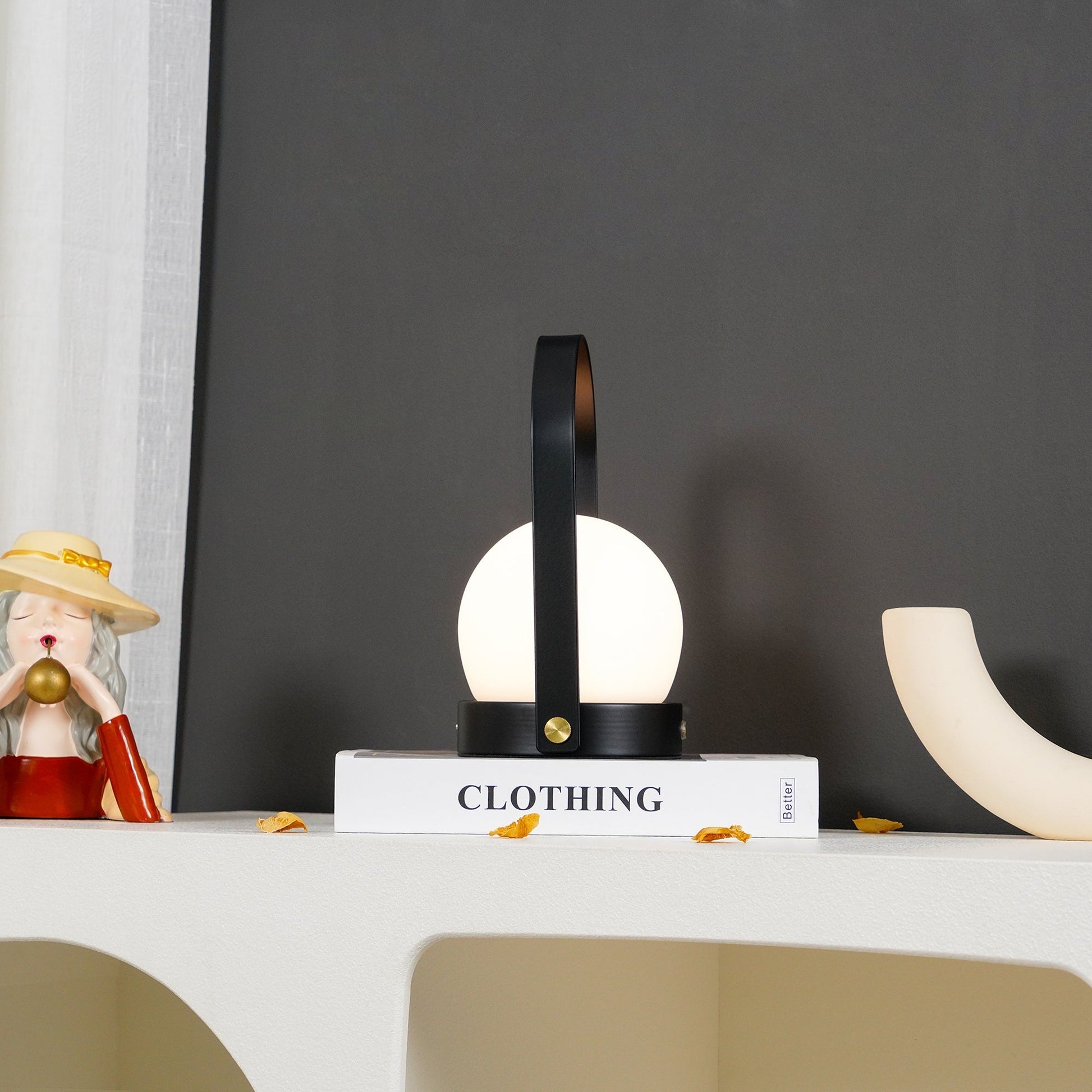Portable Table Lamp | Metal & Glass | Warm Light, Multiple Colors