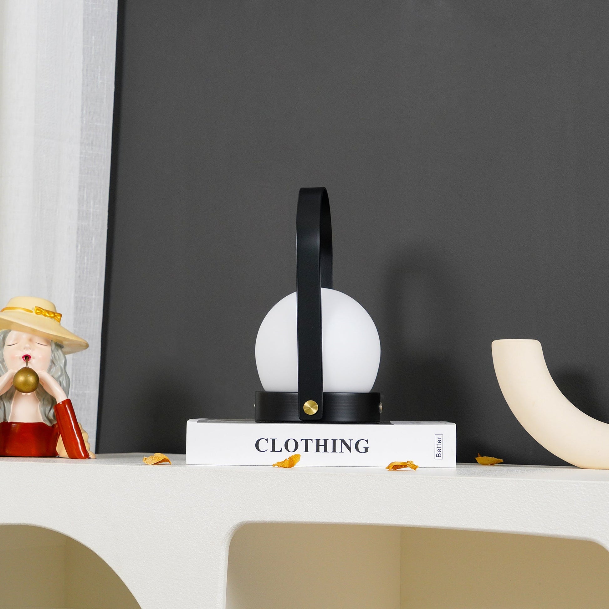 Portable Table Lamp | Metal & Glass | Warm Light, Multiple Colors