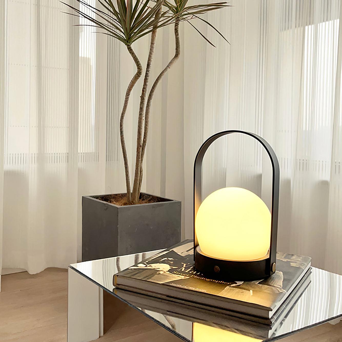 Portable Table Lamp | Metal & Glass | Warm Light, Multiple Colors