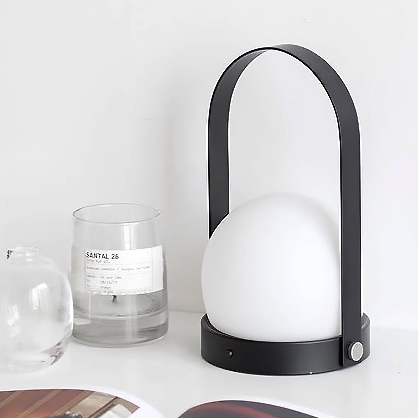 Portable Table Lamp | Metal & Glass | Warm Light, Multiple Colors