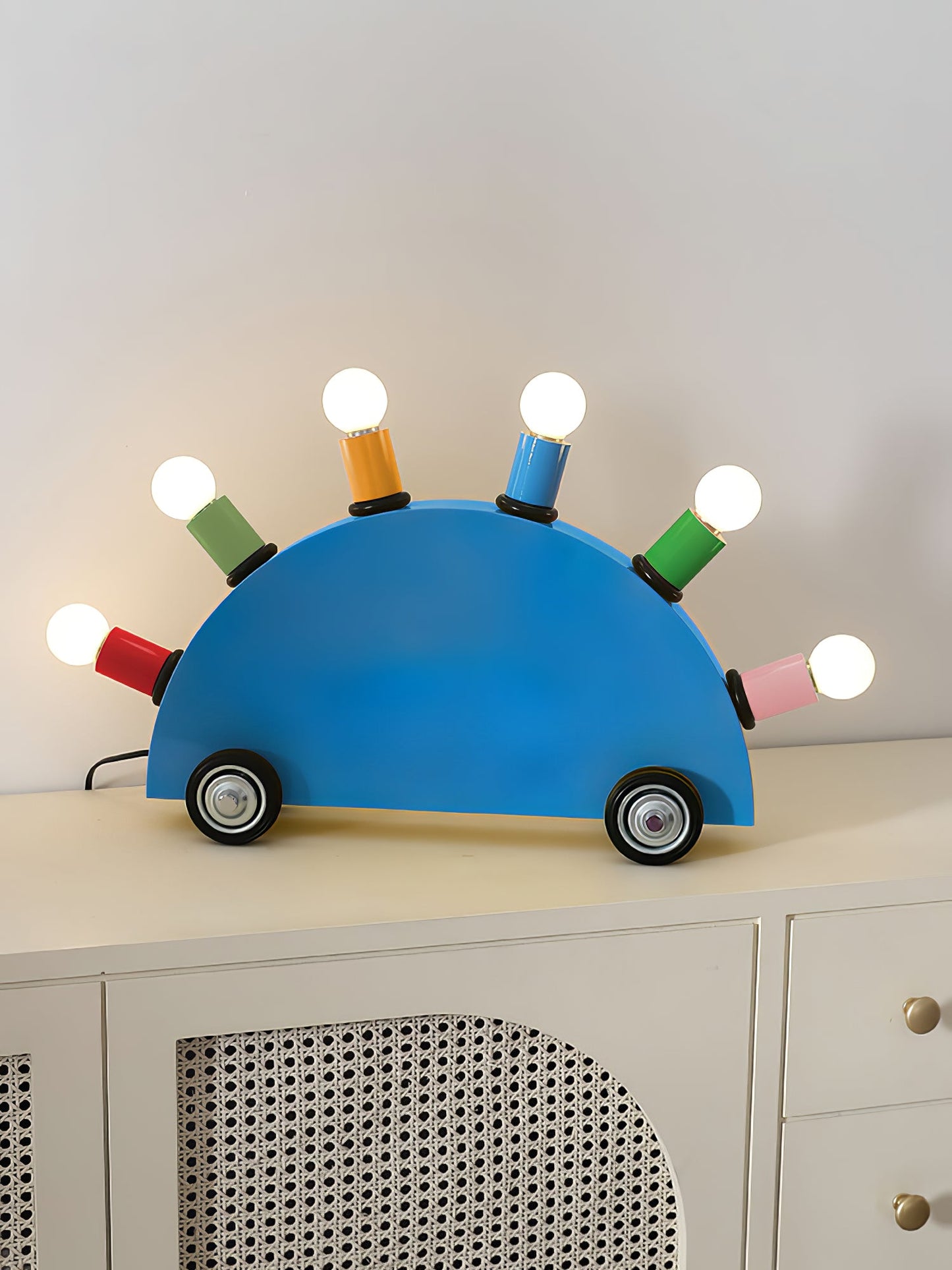 Cartoon Car Table Lamp | Metal | Yellow or Blue