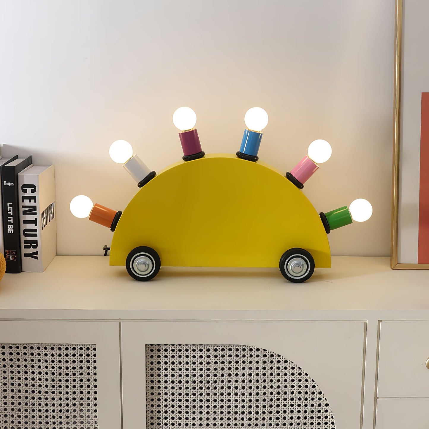 Cartoon Car Table Lamp | Metal | Yellow or Blue