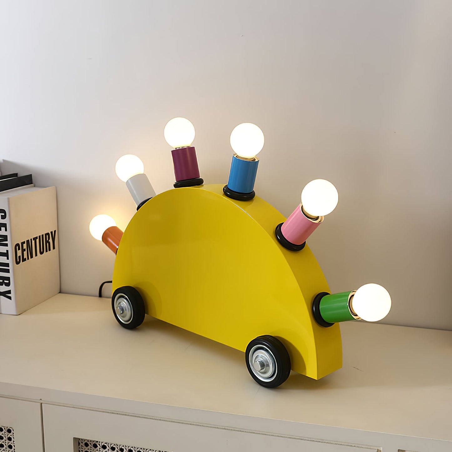Cartoon Car Table Lamp | Metal | Yellow or Blue