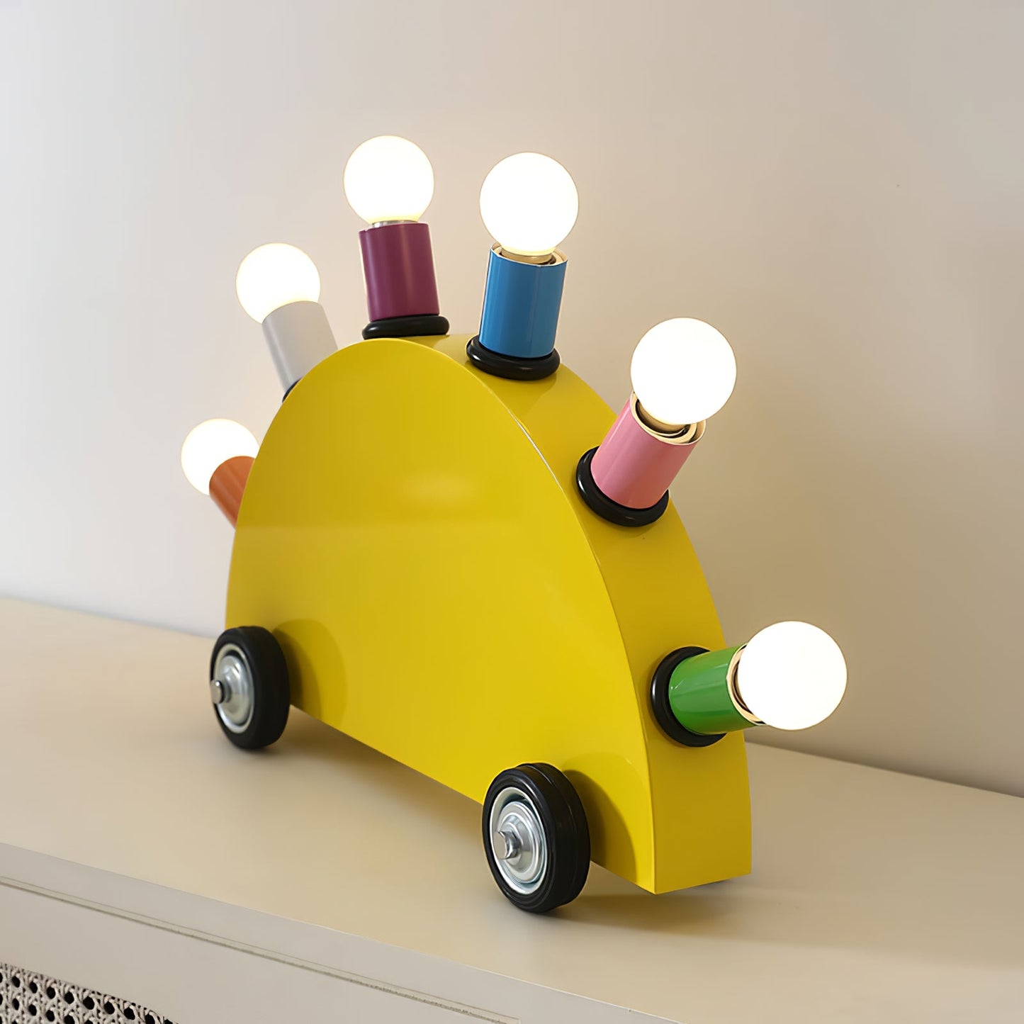 Cartoon Car Table Lamp | Metal | Yellow or Blue