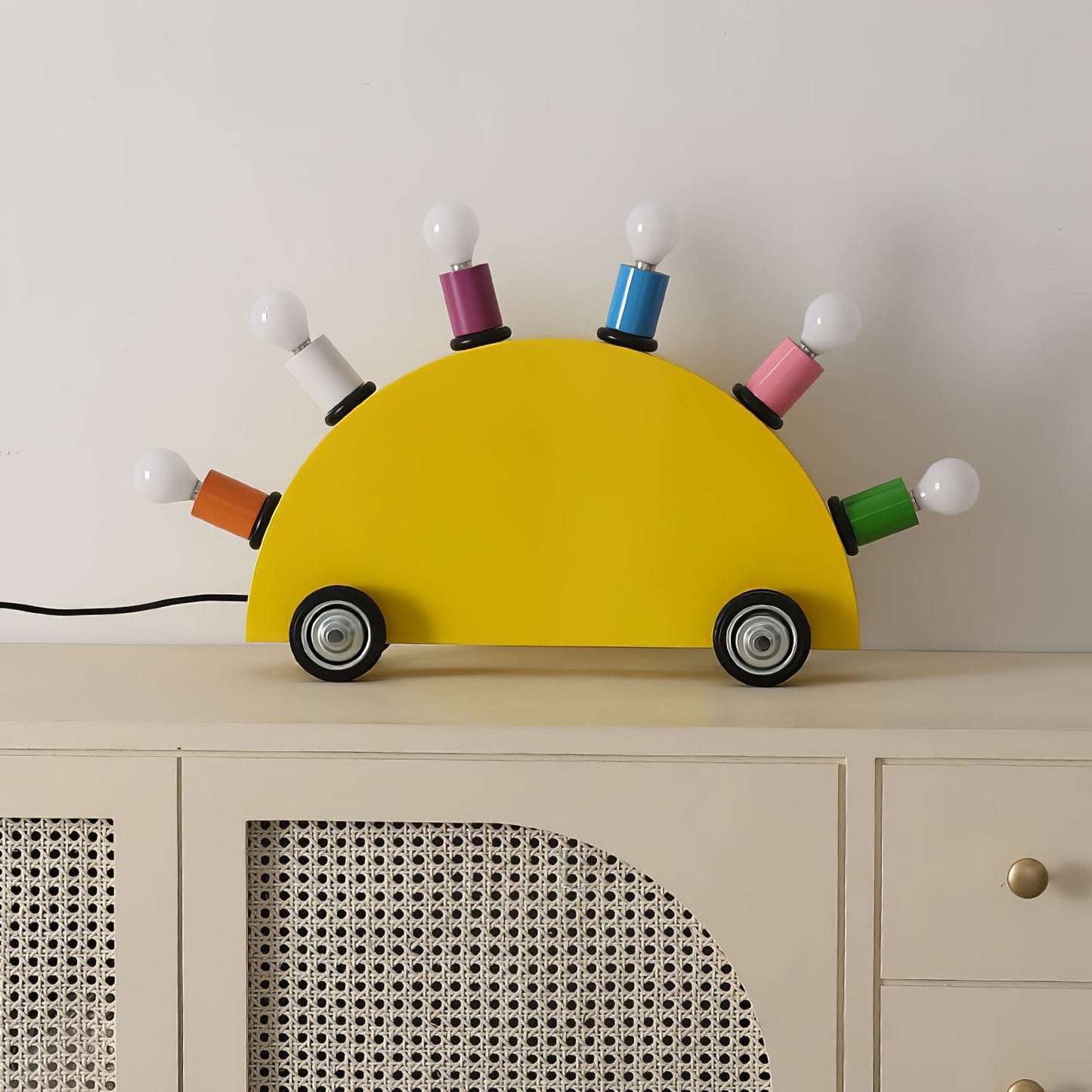 Cartoon Car Table Lamp | Metal | Yellow or Blue
