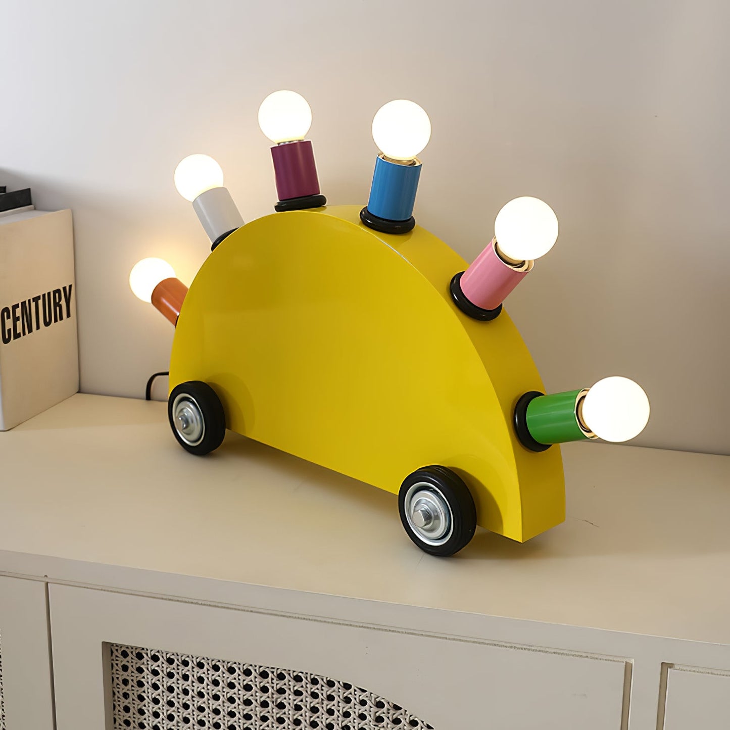 Cartoon Car Table Lamp | Metal | Yellow or Blue