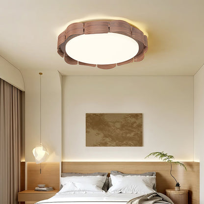Cascadia Flare Ceiling Light | Metal & Acrylic | Walnut Wood & White