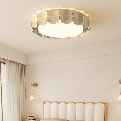 Cascadia Flare Ceiling Light | Metal & Acrylic | Walnut Wood & White