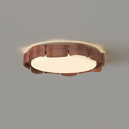 Cascadia Flare Ceiling Light | Metal & Acrylic | Walnut Wood & White