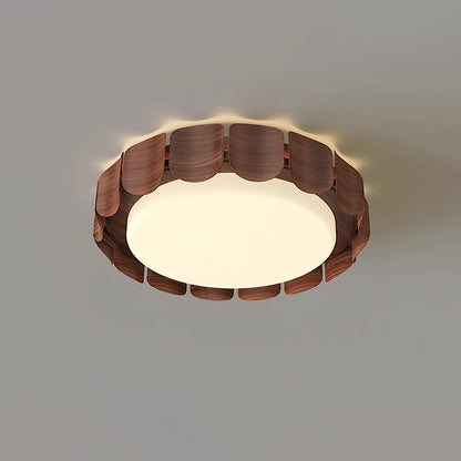 Cascadia Flare Ceiling Light | Metal & Acrylic | Walnut Wood & White