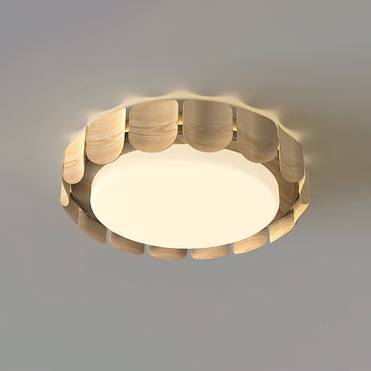Cascadia Flare Ceiling Light | Metal & Acrylic | Walnut Wood & White