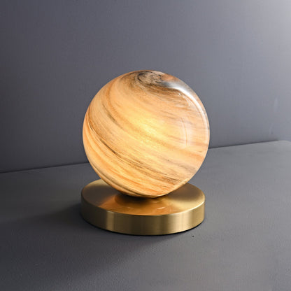 Cassiopeia Table Lamp | Marble & Brass | White
