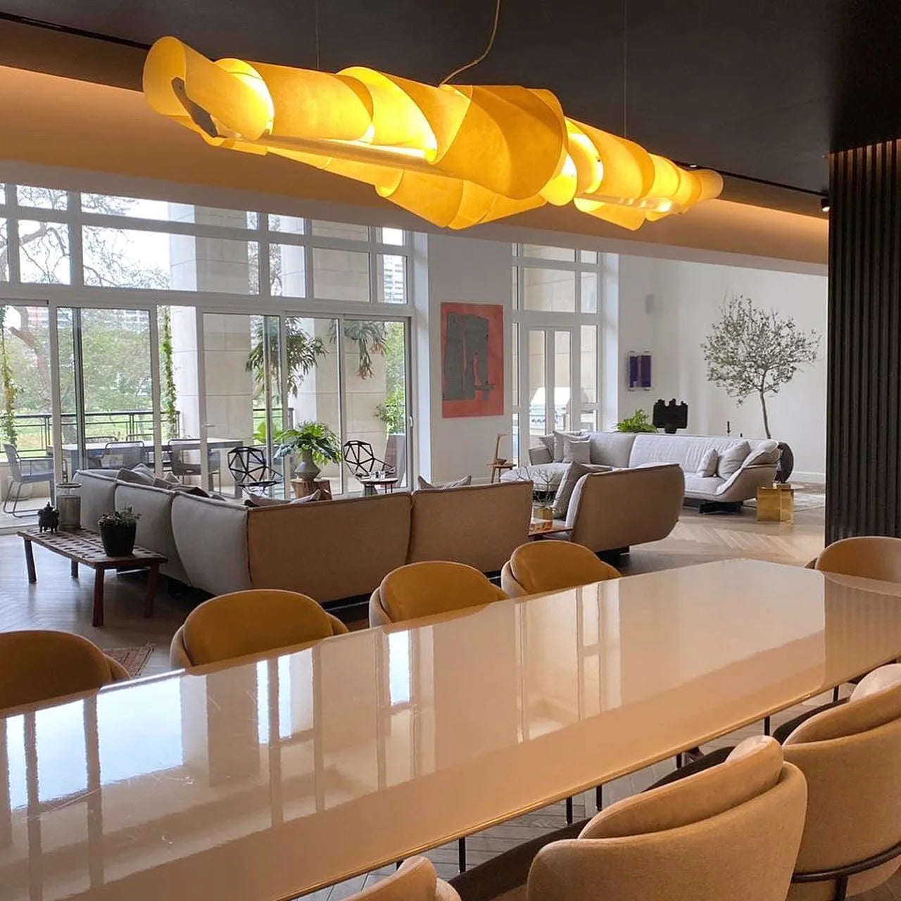 Caterpillar Chandelier | White PVC & Metal | 120cm/150cm Diameter