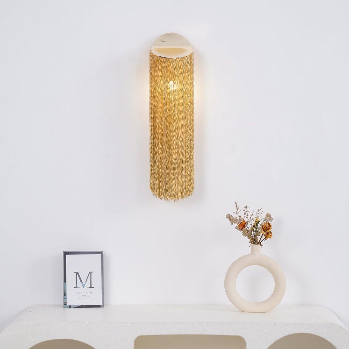 Ce Wall Sconce | Iron, Aluminum, Stainless Steel | Gold, Chrome