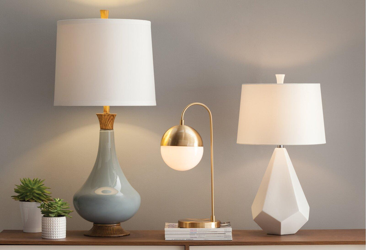 Cedar Moss Table Lamp | Brass & Glass | 21"