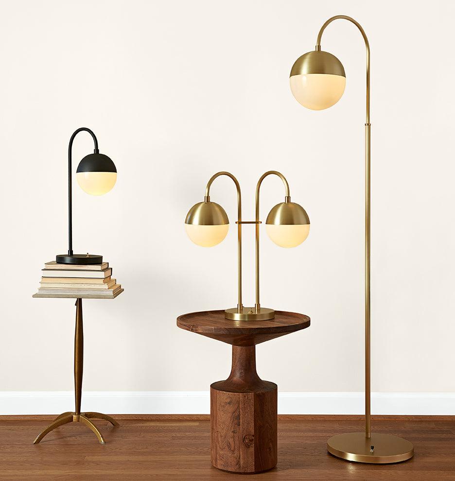 Cedar Moss Table Lamp | Brass & Glass | 21"
