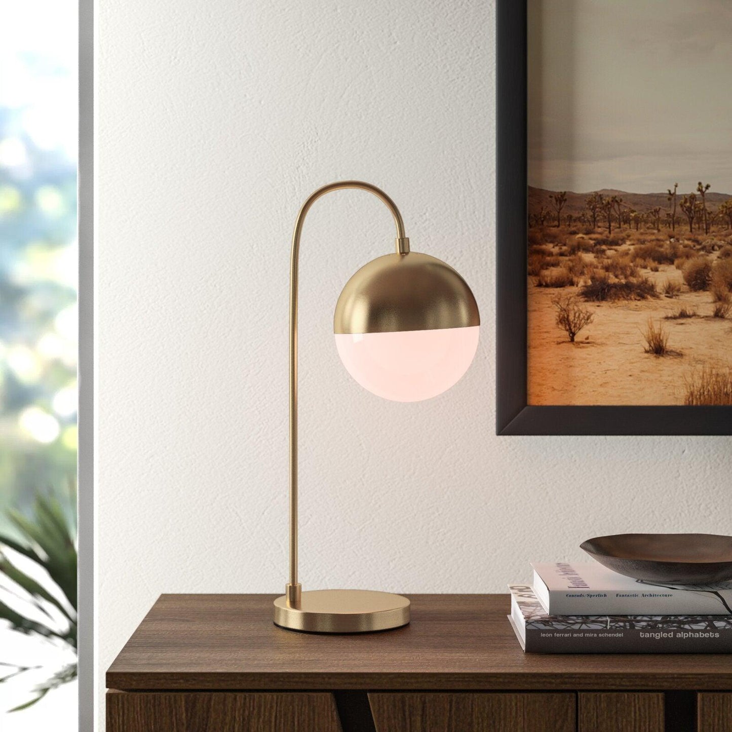 Cedar Moss Table Lamp | Brass & Glass | 21"