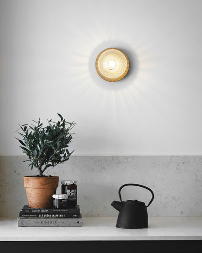 Celeste Wall Lamp | Metal, Brass, Glass | Black, White, Clear