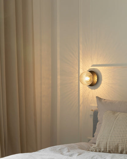 Celeste Wall Lamp | Metal, Brass, Glass | Black, White, Clear