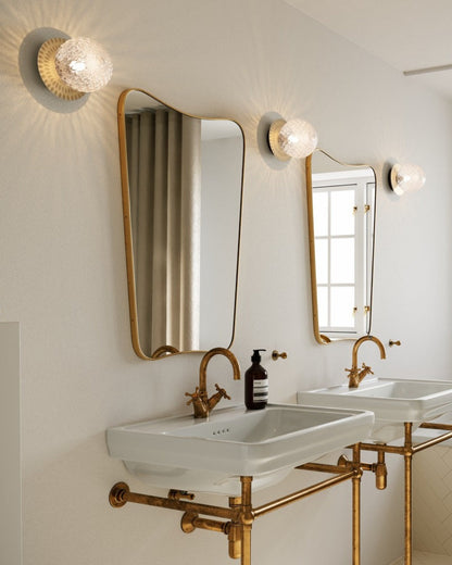 Celeste Wall Lamp | Metal, Brass, Glass | Black, White, Clear